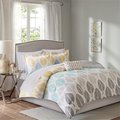 Madison Park Essentials Madison Park MPE10-389 9 Pieces Yellow&Aqua Central Park Complete Comforter Set; King MPE10-389